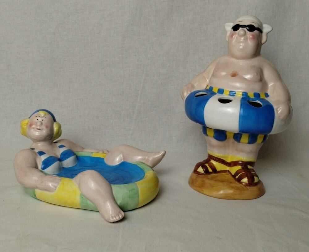 Boston Warehouse Bathing Beauties Bathroom Set - Toothbrush Holder - Soapdish